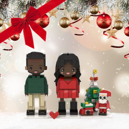 Figurine style Lego Personnalisé Noël – Couple, Famille ou Solo