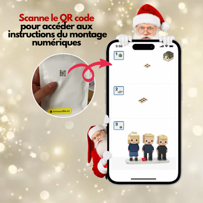 Figurine style Lego Personnalisé Noël – Couple, Famille ou Solo